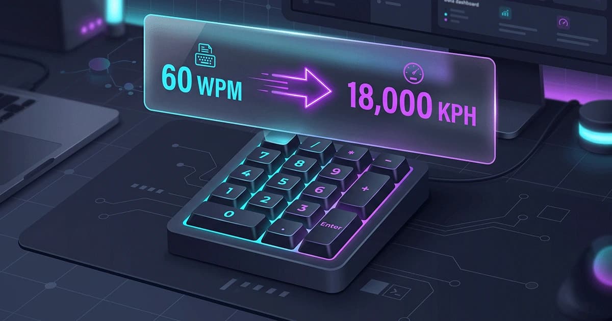 WPM to KPH data entry typing speed converter tool interface showing 60 Words Per Minute equals 18,000 Keystrokes Per Hour