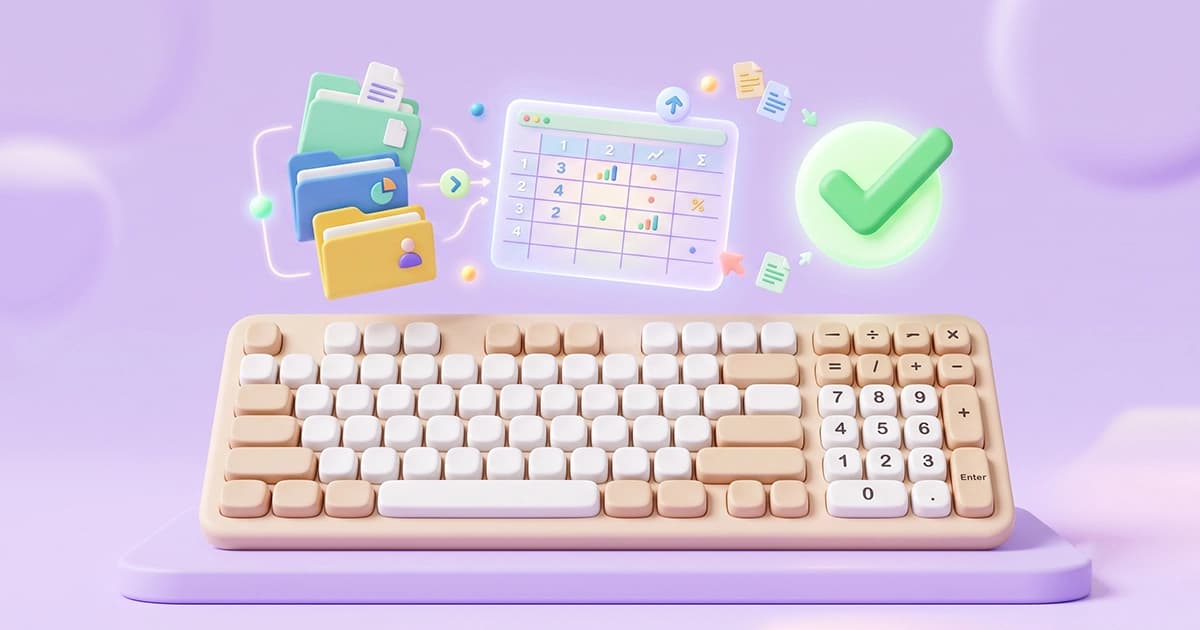 3D illustration of an alphanumeric data entry typing test and 10-key practice